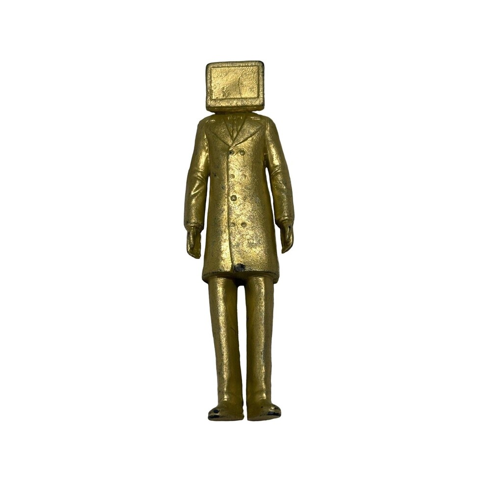 TV Man Head Skibidi Toilet Figure Gold Action YouTube Figurine